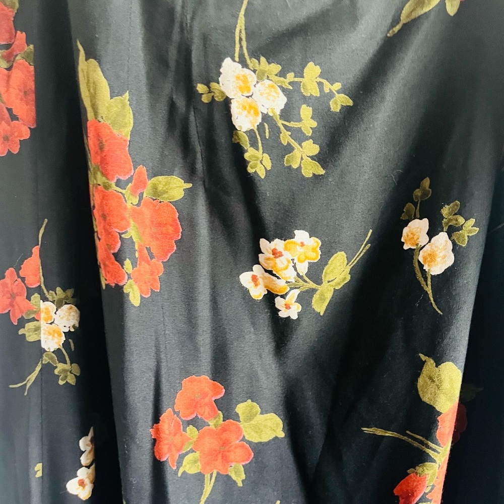 Vintage Womens Black Floral Maxi Skirt Size XL Boho Cottagecore 90s Artsy - Picture 4 of 5